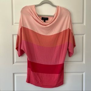 Lane Bryant Pink Color Block Striped Dolman Sweater 14/16